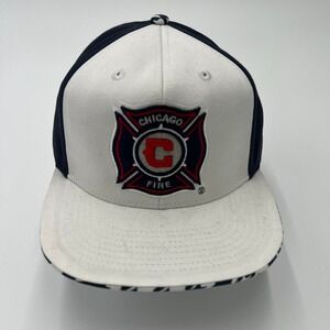 Chicago Fire Department MLS Snapback Baseball Cap‎ White Navy OSFA